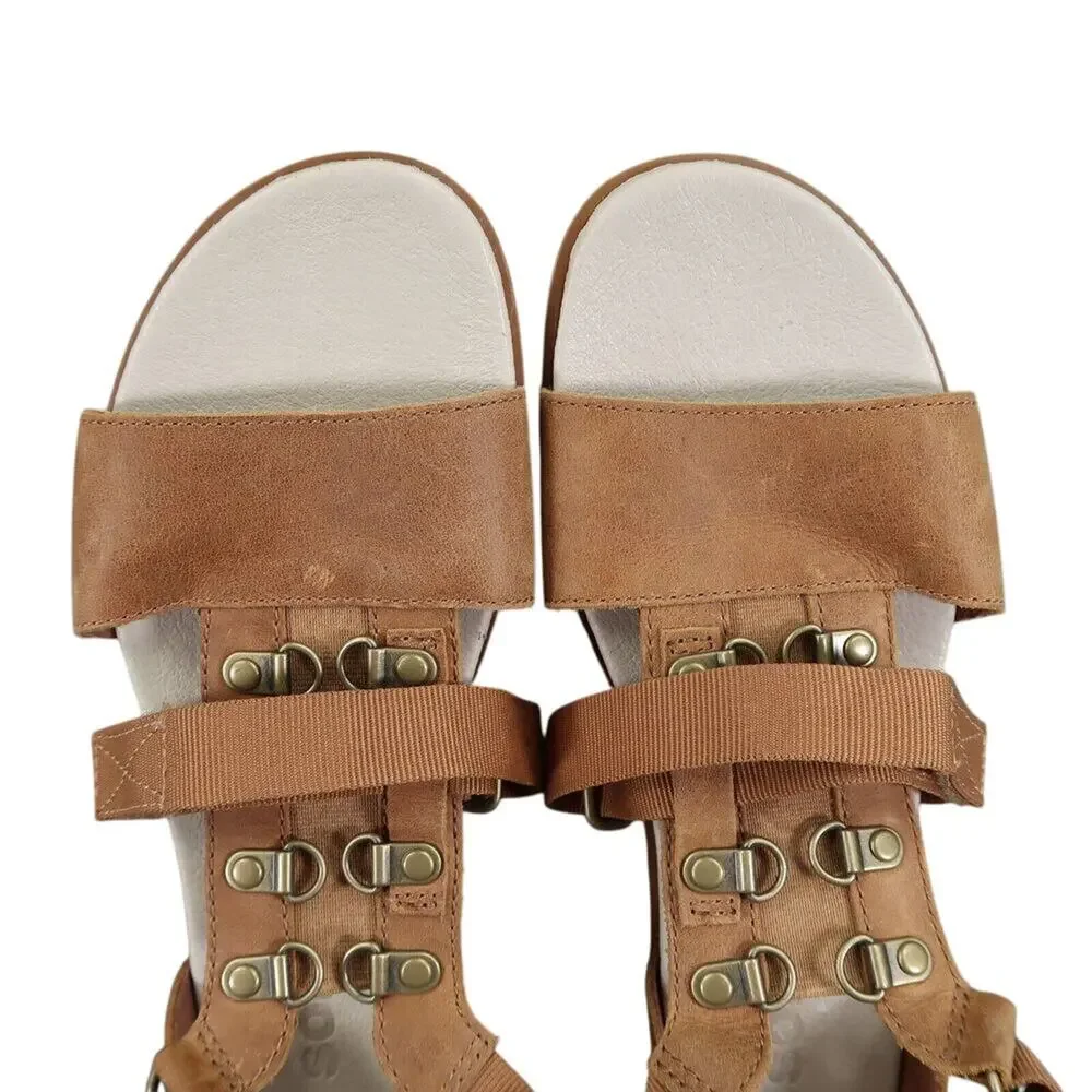 Sorel Shoes Women 9 Sandal Gladiator Fashion Comfort Leather Torpeda Carly Brown